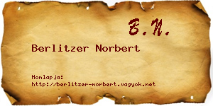 Berlitzer Norbert névjegykártya
